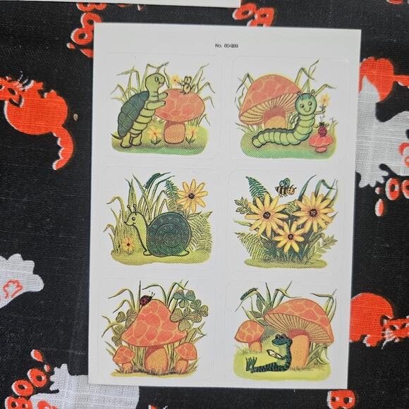 Vintage 80s & 90s Assorted Stickers- fuzzy, shrooms, teddy bears, dinosaurs, etc - Picture 3 of 16